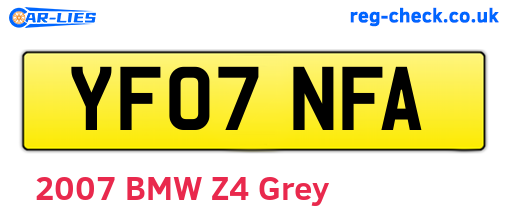 YF07NFA are the vehicle registration plates.