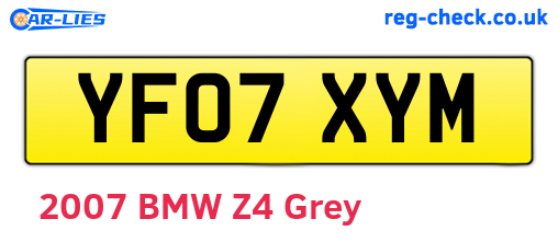 YF07XYM are the vehicle registration plates.