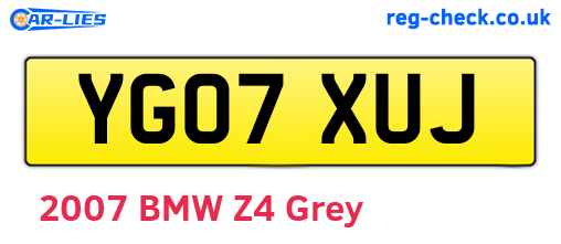 YG07XUJ are the vehicle registration plates.