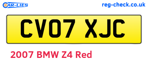 CV07XJC are the vehicle registration plates.