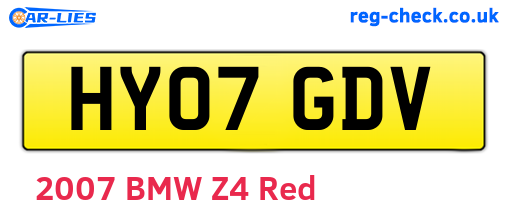 HY07GDV are the vehicle registration plates.