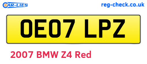 OE07LPZ are the vehicle registration plates.