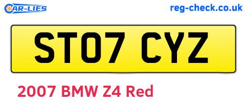 ST07CYZ are the vehicle registration plates.