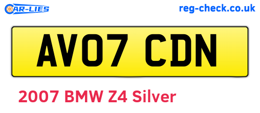 AV07CDN are the vehicle registration plates.
