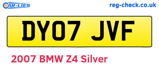 DY07JVF are the vehicle registration plates.