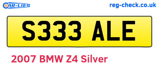 S333ALE are the vehicle registration plates.