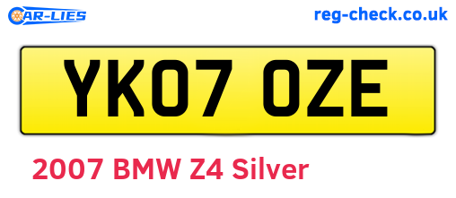 YK07OZE are the vehicle registration plates.