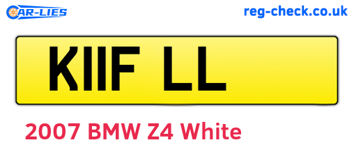 K11FLL are the vehicle registration plates.