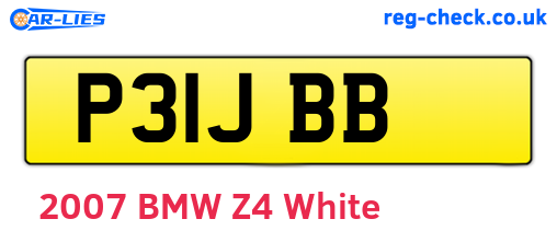 P31JBB are the vehicle registration plates.