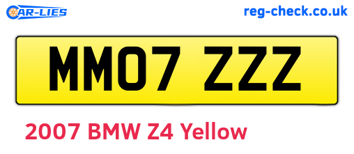 MM07ZZZ are the vehicle registration plates.
