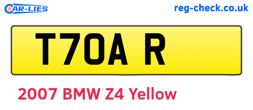 T7OAR are the vehicle registration plates.