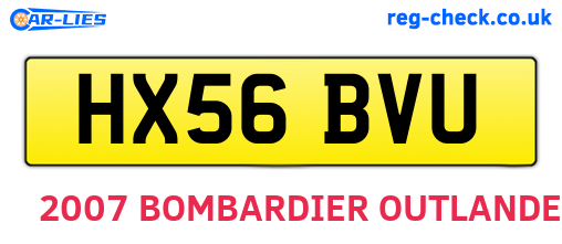 HX56BVU are the vehicle registration plates.