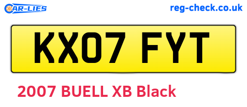 KX07FYT are the vehicle registration plates.