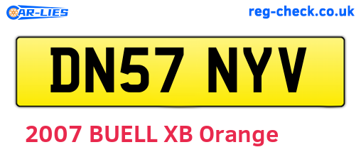 DN57NYV are the vehicle registration plates.