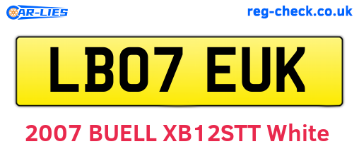 LB07EUK are the vehicle registration plates.