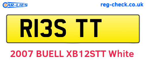 R13STT are the vehicle registration plates.
