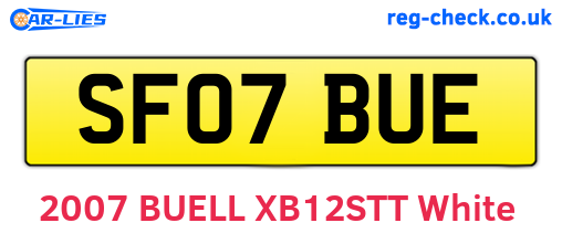 SF07BUE are the vehicle registration plates.