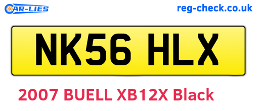 NK56HLX are the vehicle registration plates.