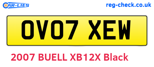 OV07XEW are the vehicle registration plates.