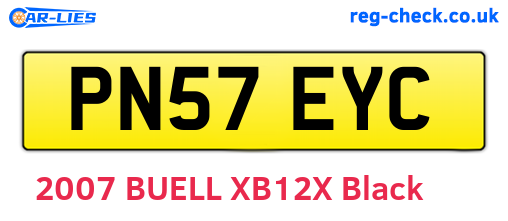 PN57EYC are the vehicle registration plates.