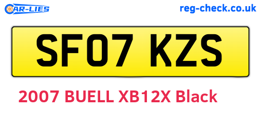 SF07KZS are the vehicle registration plates.