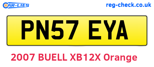 PN57EYA are the vehicle registration plates.