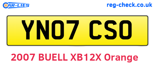 YN07CSO are the vehicle registration plates.