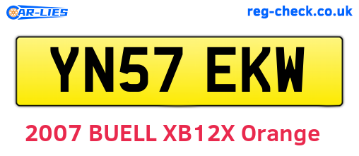 YN57EKW are the vehicle registration plates.