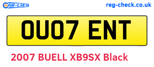 OU07ENT are the vehicle registration plates.