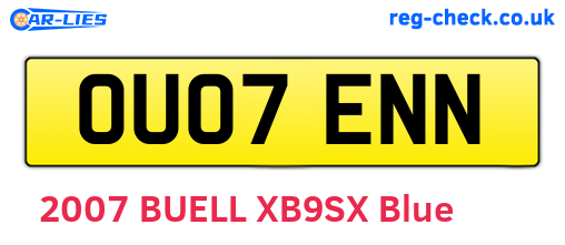 OU07ENN are the vehicle registration plates.