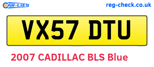 VX57DTU are the vehicle registration plates.