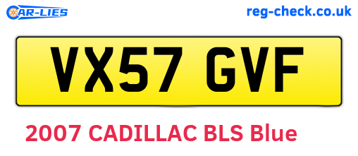VX57GVF are the vehicle registration plates.