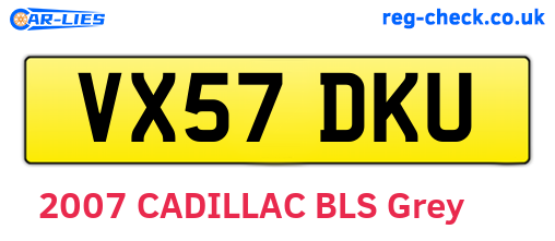 VX57DKU are the vehicle registration plates.