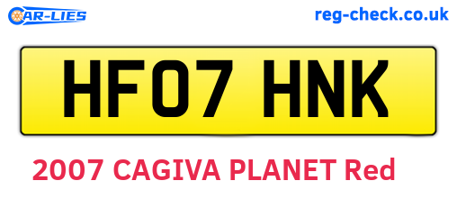 HF07HNK are the vehicle registration plates.