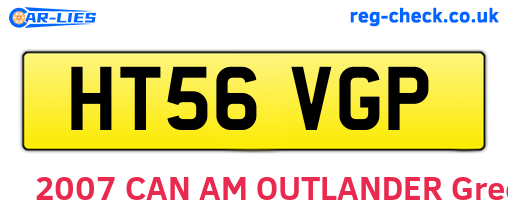 HT56VGP are the vehicle registration plates.