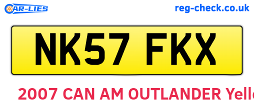 NK57FKX are the vehicle registration plates.