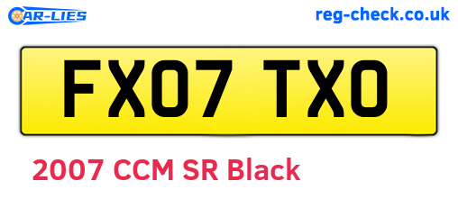 FX07TXO are the vehicle registration plates.