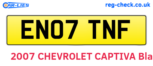 EN07TNF are the vehicle registration plates.