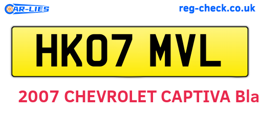 HK07MVL are the vehicle registration plates.