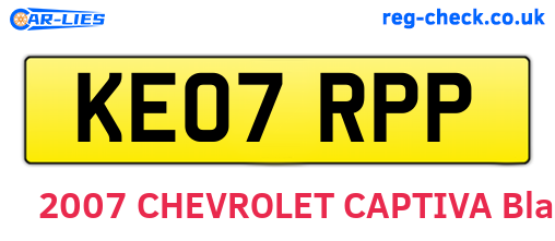 KE07RPP are the vehicle registration plates.