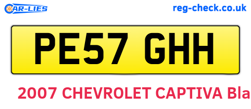PE57GHH are the vehicle registration plates.