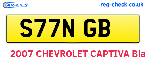 S77NGB are the vehicle registration plates.