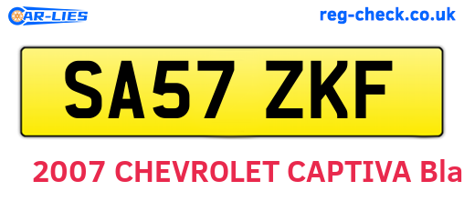 SA57ZKF are the vehicle registration plates.