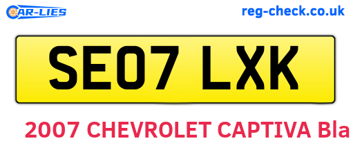 SE07LXK are the vehicle registration plates.