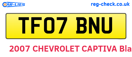 TF07BNU are the vehicle registration plates.