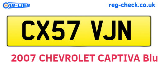 CX57VJN are the vehicle registration plates.