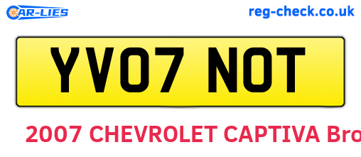 YV07NOT are the vehicle registration plates.