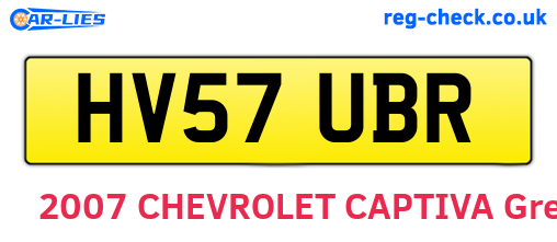 HV57UBR are the vehicle registration plates.