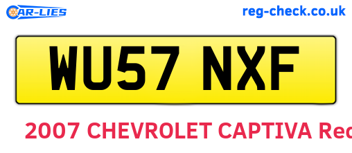 WU57NXF are the vehicle registration plates.
