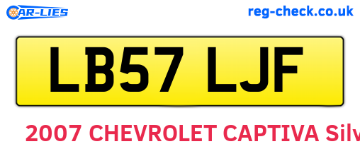 LB57LJF are the vehicle registration plates.